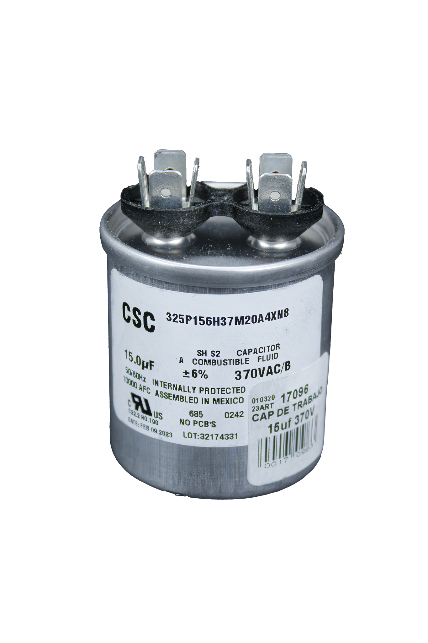 Capacitor De Trabajo Aluminio 370V